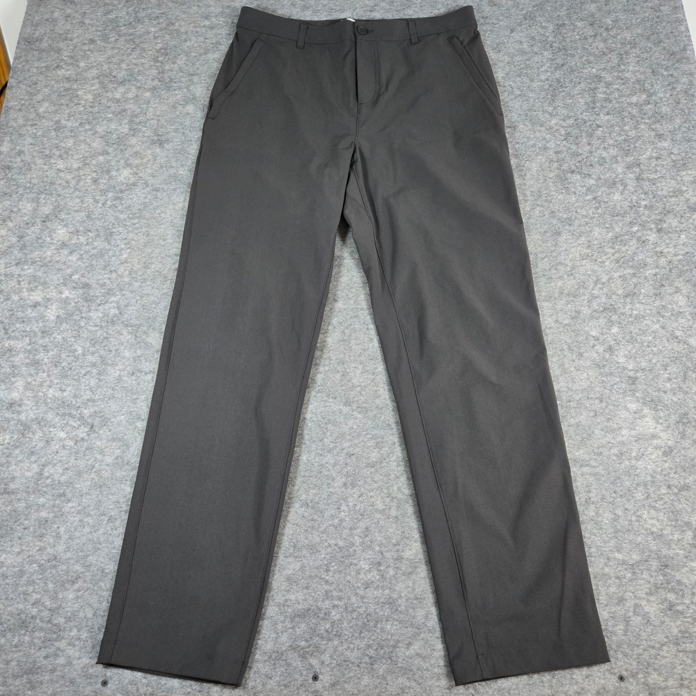 Reigning Champ Mens Charcoal Coach's Pant Technical Straight Leg Trousers 34